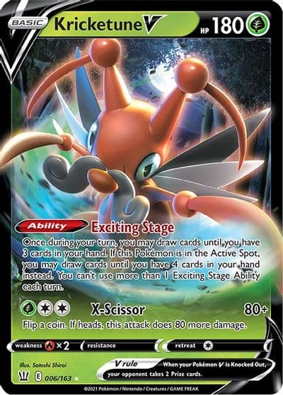 Kricketune V SWSH05: Battle Styles Pokemon card