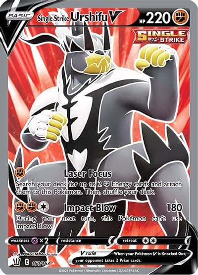 Single Strike Urshifu V (Full Art) SWSH05: Battle Styles Pokemon card