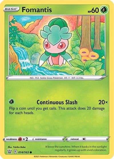 Fomantis SWSH05: Battle Styles Pokemon card