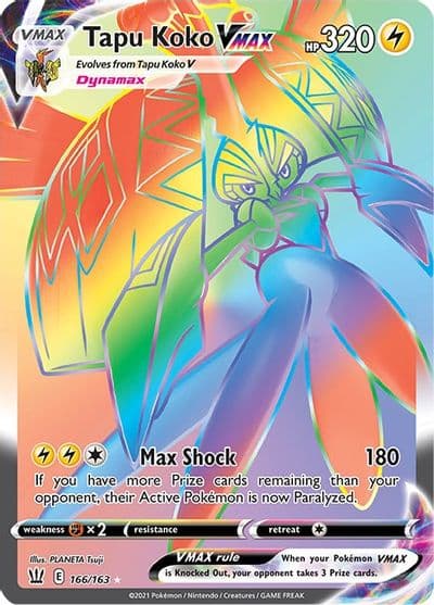 Tapu Koko VMAX (Secret) SWSH05: Battle Styles Pokemon card