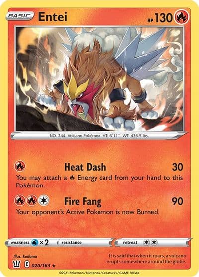 Entei SWSH05: Battle Styles Pokemon card