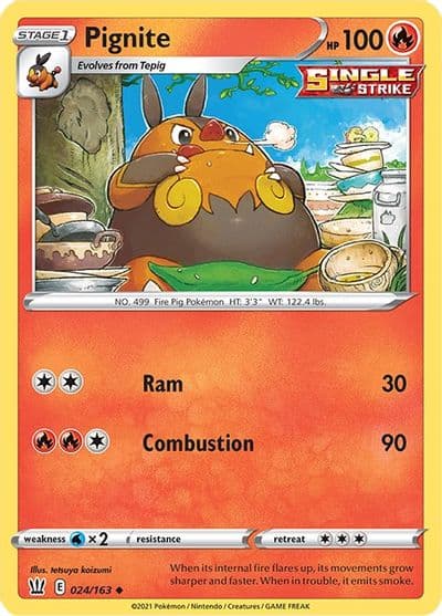 Pignite SWSH05: Battle Styles Pokemon card