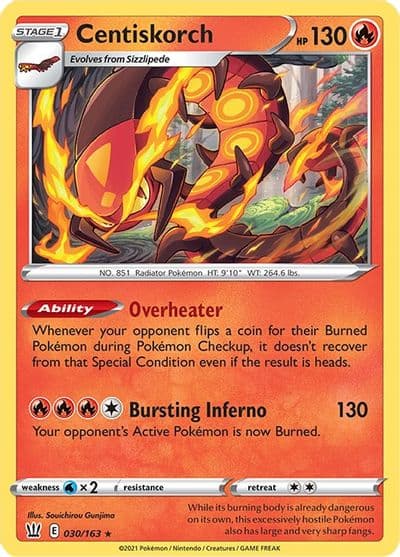Centiskorch SWSH05: Battle Styles Pokemon card