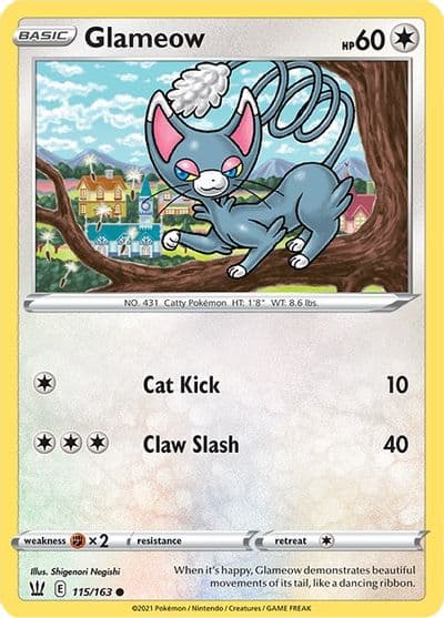 Glameow SWSH05: Battle Styles Pokemon card