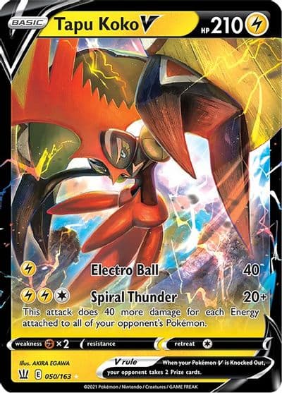 Tapu Koko V SWSH05: Battle Styles Pokemon card