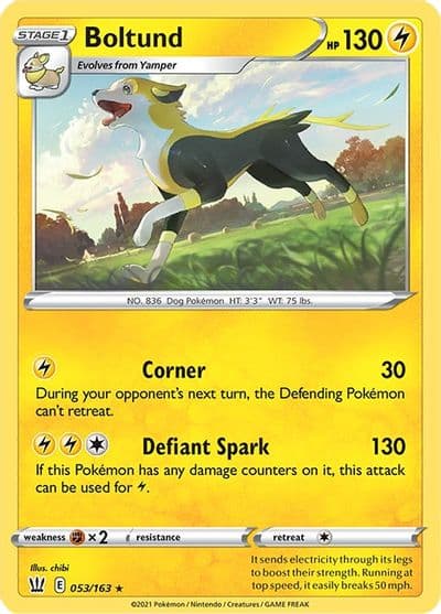 Boltund SWSH05: Battle Styles Pokemon card