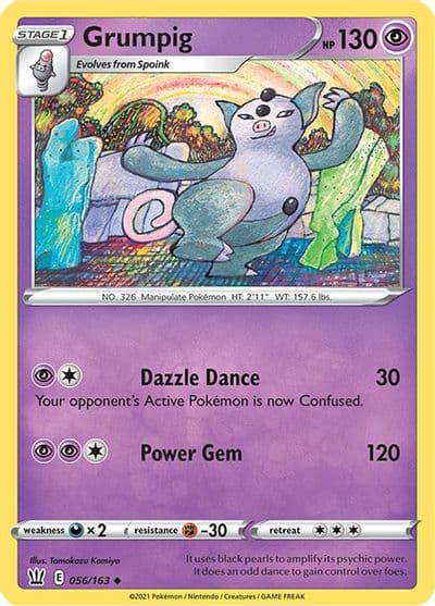 Grumpig SWSH05: Battle Styles Pokemon card