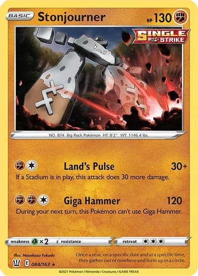 Stonjourner SWSH05: Battle Styles Pokemon card