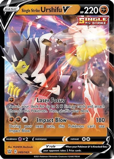 Single Strike Urshifu V SWSH05: Battle Styles Pokemon card