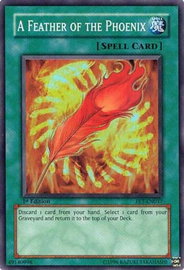 A Feather of the Phoenix Flaming Eternity Yu-Gi-Oh! card