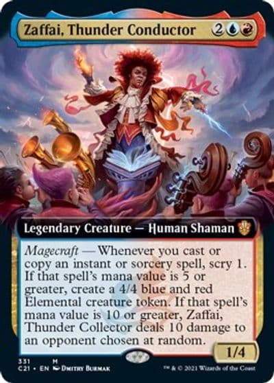 Zaffai Thunder Conductor Extended Art Commander 2021 Magic card