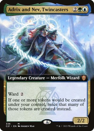 Adrix and Nev Twincasters Extended Art Commander 2021 Magic card