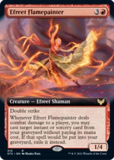 Efreet Flamepainter Extended Art Strixhaven: School of Mages Magic card