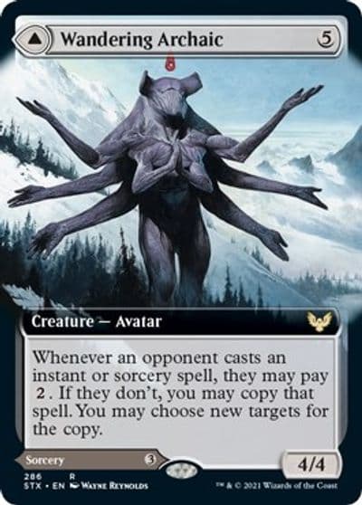 Wandering Archaic Extended Art Strixhaven: School of Mages Magic card