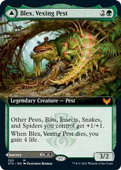 Blex Vexing Pest Extended Art Strixhaven: School of Mages Magic card