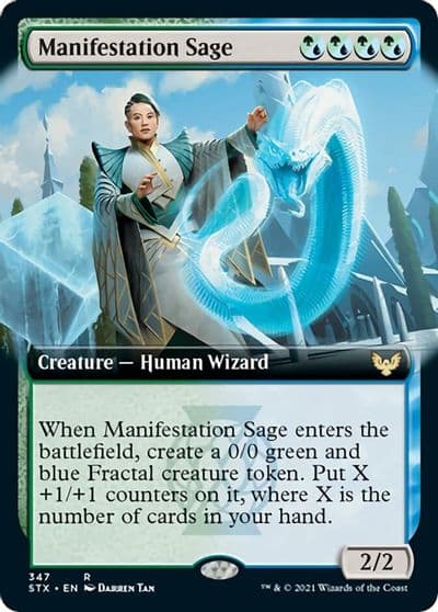 Manifestation Sage Extended Art Strixhaven: School of Mages Magic card