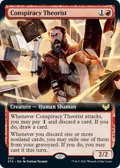 Conspiracy Theorist Extended Art Strixhaven: School of Mages Magic card