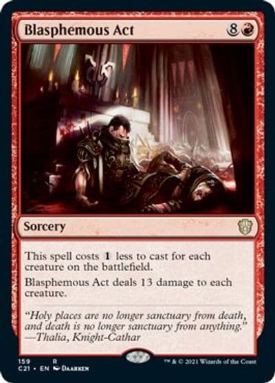 Blasphemous Act Commander 2021 Magic card