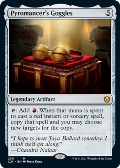 Pyromancers Goggles Commander 2021 Magic card