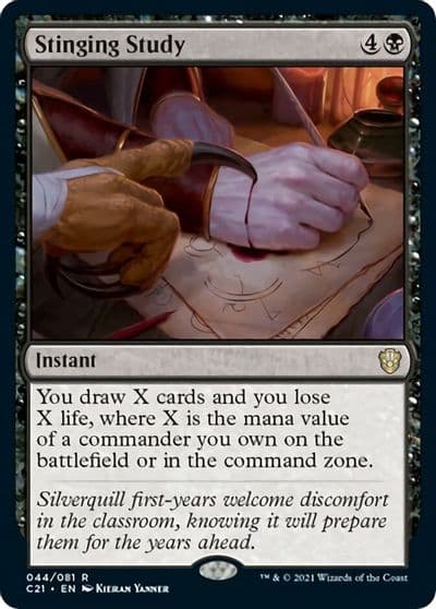 Stinging Study Commander 2021 Magic card