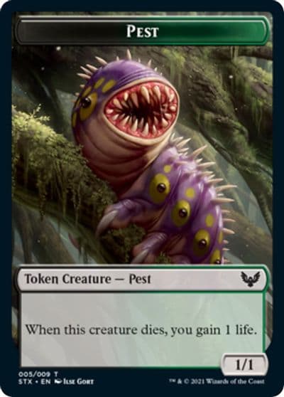 Pest Token Strixhaven: School of Mages Magic card