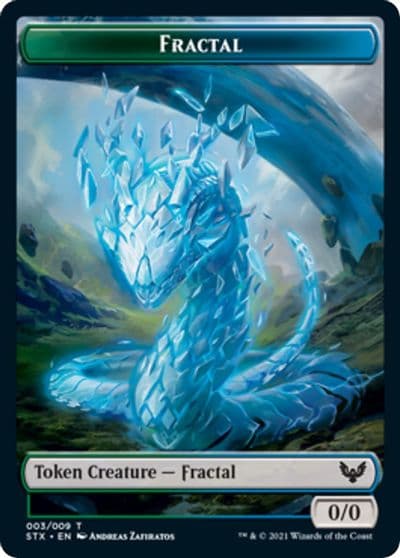 Fractal 3 Inkling 4 Double sided Token Strixhaven: School of Mages Magic card