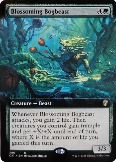 Blossoming Bogbeast Extended Art Commander 2021 Magic card