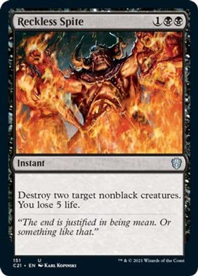 Reckless Spite Commander 2021 Magic card