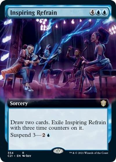 Inspiring Refrain Extended Art Commander 2021 Magic card