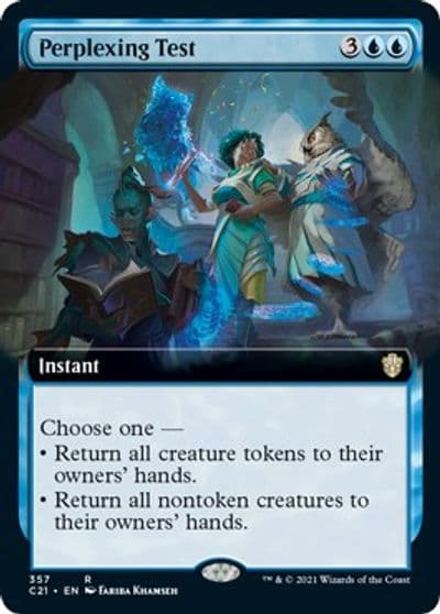 Perplexing Test Extended Art Commander 2021 Magic card