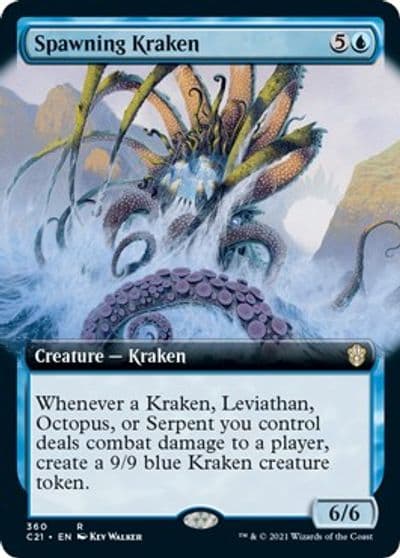 Spawning Kraken Extended Art Commander 2021 Magic card