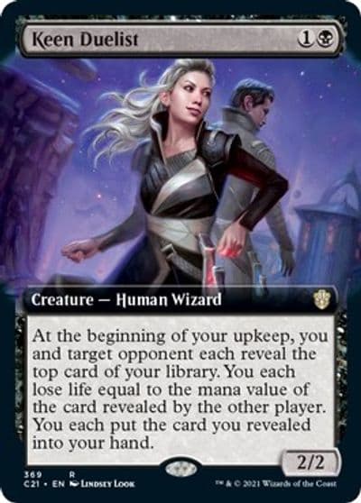 Keen Duelist Extended Art Commander 2021 Magic card