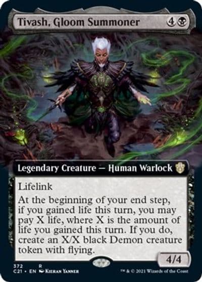 Tivash Gloom Summoner Extended Art Commander 2021 Magic card