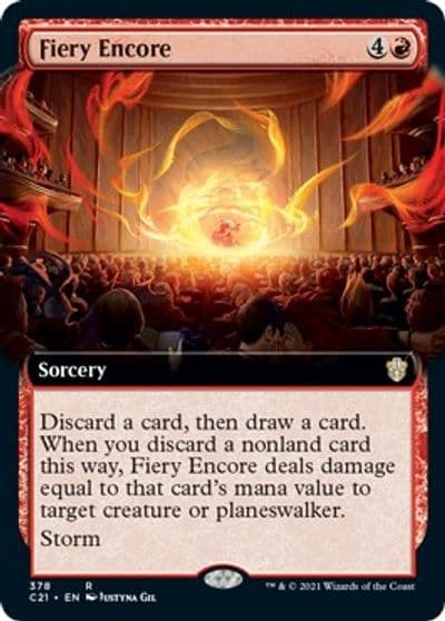 Fiery Encore Extended Art Commander 2021 Magic card