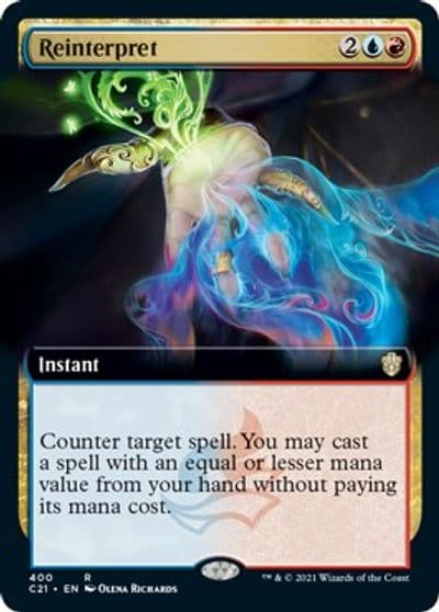 Reinterpret Extended Art Commander 2021 Magic card