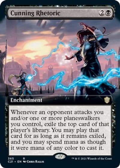 Cunning Rhetoric Extended Art Commander 2021 Magic card