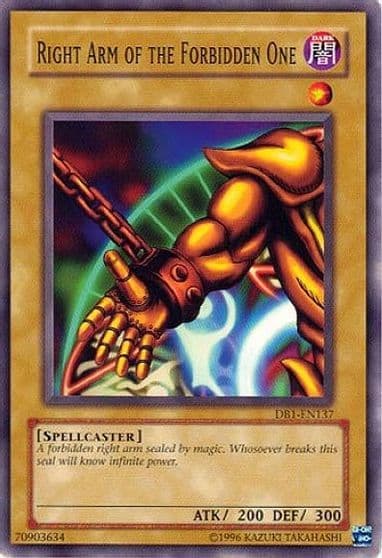 Right Arm of the Forbidden One Dark Beginning 1 Yu-Gi-Oh! card