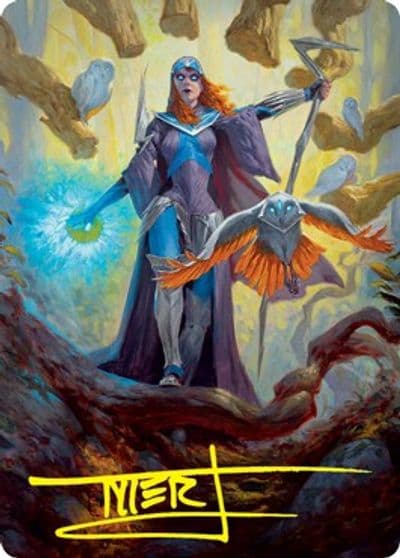 Kasmina Enigma Sage Art Card Gold Stamped Signature Art Series: Strixhaven Magic card