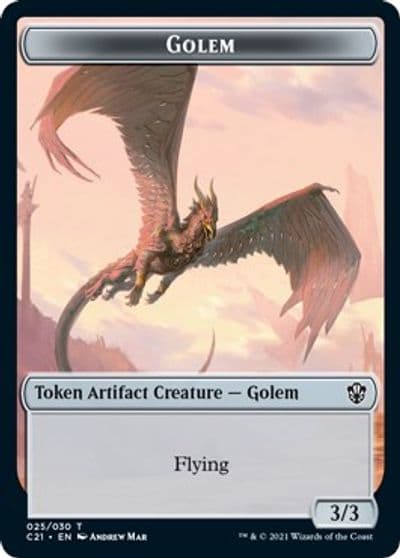 Golem 025 Thopter Double Sided Token Commander 2021 Magic card