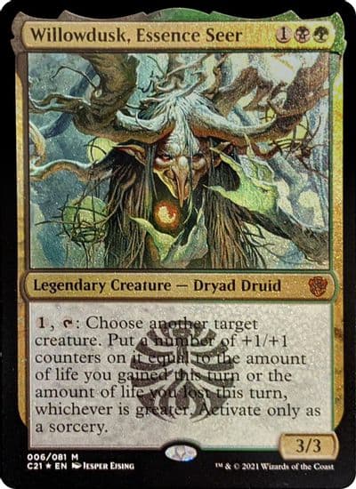 Willowdusk Essence Seer Display Commander Thick Stock Commander 2021 Magic card