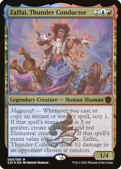 Zaffai Thunder Conductor Display Commander Thick Stock Commander 2021 Magic card