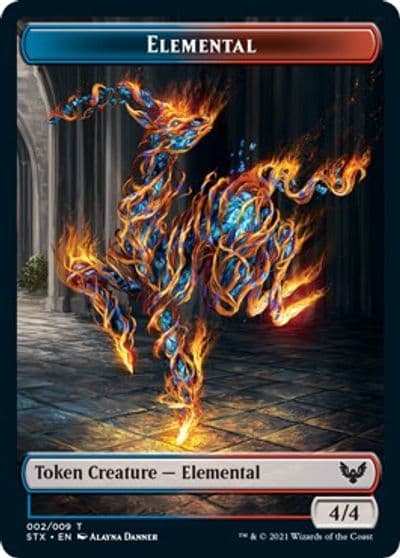 Elemental 2 Avatar Double sided Token Strixhaven: School of Mages Magic card