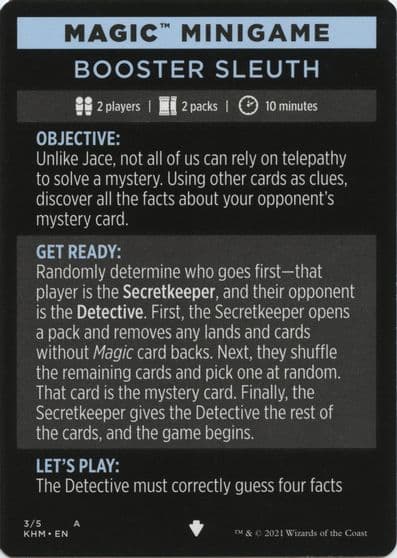 Magic Minigame Booster Sleuth Kaldheim Magic card