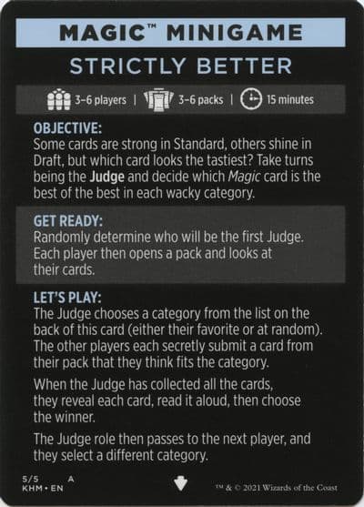 Magic Minigame Strictly Better Kaldheim Magic card