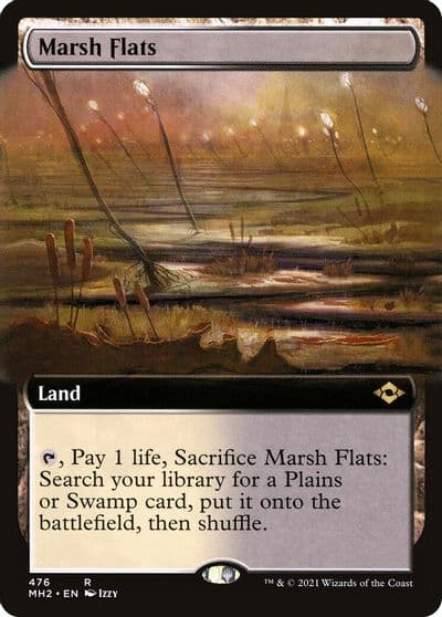 Marsh Flats Extended Art Modern Horizons 2 Magic card