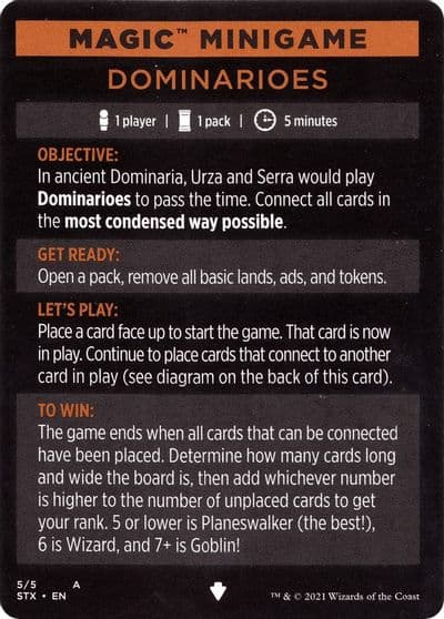 Magic Minigame Dominarioes Strixhaven: School of Mages Magic card