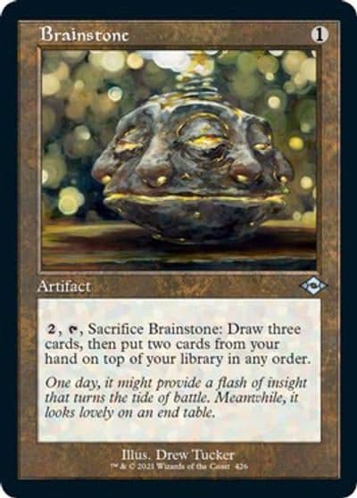 Brainstone Retro Frame Foil Etched Modern Horizons 2 Magic card