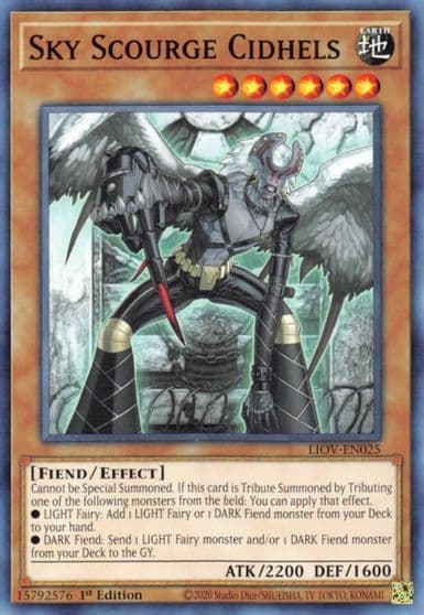 Sky Scourge Cidhels Lightning Overdrive Yu-Gi-Oh! card