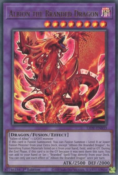 Albion the Branded Dragon Lightning Overdrive Yu-Gi-Oh! card