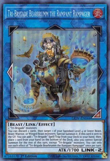 Tri Brigade Bearbrumm the Rampant Rampager Lightning Overdrive Yu-Gi-Oh! card